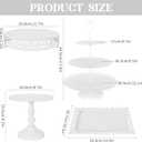 Fivenl 8 Pcs Cake Stand White Metal Dessert Table Display Set, 3-Tier Cupcake Stand, Cake Display Tower and Cookie Tray Rack Serving Tray for Birthday Party, Weddings, Baby Shower (White)
