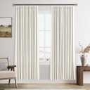 Cream Pinch Pleated Linen Curtains Blackout 80 Inches Long for Living Room Bedroom 100% Black Out Drapes with Pinch Pleat Hooks Dual Layer Thermal Insulated Room Darkening Window Drapes 40X80 (Natural)