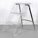 Acrylic Step Ladder, 3 Step Folding Transparent Step Stool for Adults, Decorative Modern Foot Stool, Display Storage Shelf Flower Rack, Photography Props