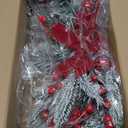 24'' Christmas Table Centerpiece Christmas Swag Decoration with Berries Pine Cone Red Bow Xmas Balls Cedar Artificial Decorative Swag for Dining Table Fireplace Mantel Front Door Wall Windows