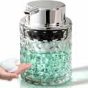 Malachi Foaming Hand Soap Dispenser, Refillable Clear Glass Pump Bottles for Liquid or Lotion, Modern Foam Dispenser for Bathroom, Kitchen, Commercial