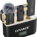 Wireless Microphone for iPhone iPad Android (Lightning/USB C), Dual Mics & Charging Case w/Digital Display, Smart Noise Reduction, 45H Battery Life, 50M(164FT) Range for Video YouTube TikTok