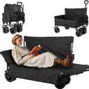 Collapsible Folding Outdoor Utility Wagon, 440LBS Heavy Duty Utility Carts,Reclining Camper,Expandable StoragePadded and Wheeled, All Terrain Wheels, Great for Camping, Outdoors, Shopping