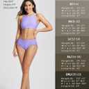 baleaf Women's Bikini Bottom Mid Waisted Adjustable Side Tie Swim Bottoms Ruched Cheeky Mid Coverage Swim Briefs (Purple, S)