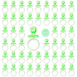 50 Pieces 2.75 Inch Baby Pacifier Baby Shower Plastic Pacifier for Baby Shower Pacifier, Baby Shower Gender Show Party Decoration DIY Birthday Party Gift (Green)