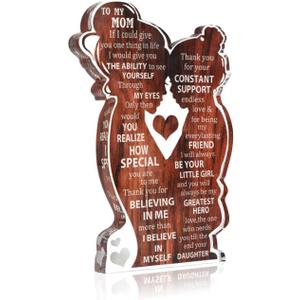 Joyline Mom Gifts from Daughter, To My Mom Acrylic Plaque Desk Sign, Heartfelt Mothers Day Gifts for Mom, Birthday Gift Ideas for Mother, Home Office Decor Ornament 5.5x4.5 Inch