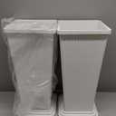 TUYOHW Set of 2 Large Tall Planter for Indoor or Outdoor 24" Flower Pots Tapered Tall Planters with Tray for Porch, Patio, Backyard, Large Planters for Outdoor Indoor Plants(White,Striped)