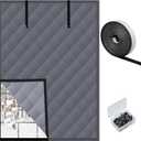 3 Layer 47x63in Thermal Insulated Window Cover for Winter,Roll-Up Insulated Window Blanket with Hook & Loop,Windows Insulation Kit for Bedroom Attic RV to Keep Winter Warm