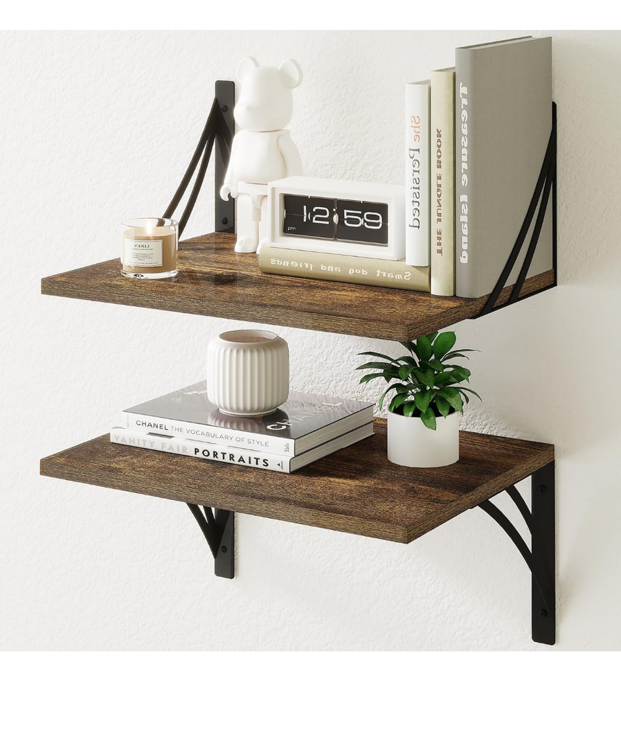 Deep Floating Shelves for Wall, 12 Inch Deep Wall Shelves, Large Wall Mounted Shelves for Living Room Bedroom