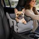 Center Console Dog Car Seat, Gray Booster for Small Dogs,Extended 11lbs