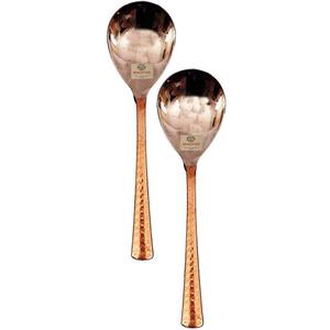 BONA FIDE COPPER hammered Serving Spoons Set of 2 Indian Dinnerware Serveware,copper spoon set size 8 inch long,serving spoon
