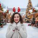 Christmas Reindeer Antlers Headband, 3 PCS Glitter Elk Antlers Hair Bands, Gold Sequin Deer Antler Headwear for Women Girls Xmas Cosplay Costume Hair Accessories Holiday Party Favor Supplies