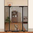 51'' Extra Tall Cat Gate 30-49.2'' Wide for Doorways Hallways, Pressure Mounted Pet Barrier Dog Gates No Drilling Auto Close, Cat Fence Indoor Climb Proof (Black)