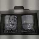 Whiskey Rocks Glass, Set of 4 (2 Crystal Bourbon Glasses, 2 Round Big Ice Ball Molds) In Gift Box - 10 Oz Old Fashioned Glasses for Scotch Cocktail Cognac,  Unique Gifts for Men