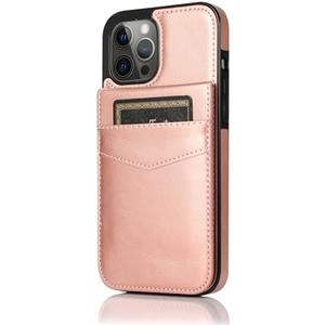 Wallet Case for iPhone 16 Pro Max/16 Pro/16 Plus/16, Up and Down Flip Leather Case with Card Slot Kickstand Shockproof Phone Cover (16,Pink)