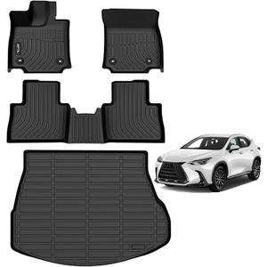 AIPOIL Floor Mats & Cargo Liner Set for 2022-2026 Lexus NX/NX250/NX350/NX350 F Sport All Weather Protection TPE Anti-Slip Car Full Set Custom Car Mats Accessories - Black