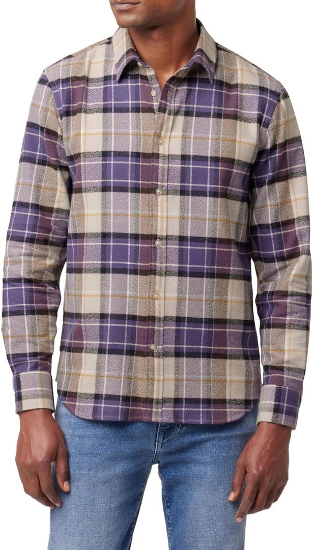 Joe's Jeans Mens Boucle Flannel Shirt (Medium, Grape Haze Plaid) Joe's Jeans Mens Boucle Flannel Shirt (Medium, Grape Haze Plaid)