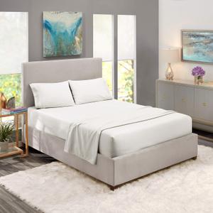 Nestl 4 Piece Sheet Set - 1800 Deep Pocket Bed Sheet Set - Hotel Luxury Double Brushed Sheets - Deep Pocket Fitted Sheet, Flat Sheet, Pillow Cases, Flex-Top Cal King - White 