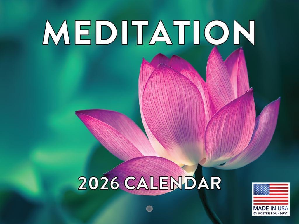 Meditation Calendar 2026 Monthly Wall Calender 12 Month | American Made In The USA