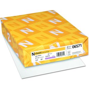 Neenah Paper Classic Laid Stationery, 97 Bright, 24 lb Bond Weight, 8.5 x 11, Solar White, 500/Ream