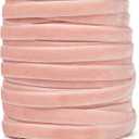 Pandahall 50 Yards Velvet Ribbon 3/8Inch Wide Single Face Velvet Ribbon Roll with Spool for Gift Wrapping Decoration Party Wedding Arts Crafts (Lavender Blush)