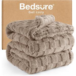 Bedsure GentleSoft California King Blanket for Bed - Super Soft Cozy Blankets for Women Men Girls, Large Fuzzy Fleece Throw for Bedroom Decor, Light Brown, 102x96 Inches