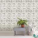 InHome NHS3711 Newport Tin Tile Peel Stick Wallpaper, White & Off-White (20.5" x 198")