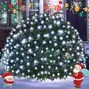 JMEXSUSS 360 LED Net Christmas Lights Outdoor Waterproof, Connectable 12ft x 5ft Net Lights Outdoor Mesh Light with Remote, 8 Modes Plug in White Christmas Light for Bushes Christmas Decorations