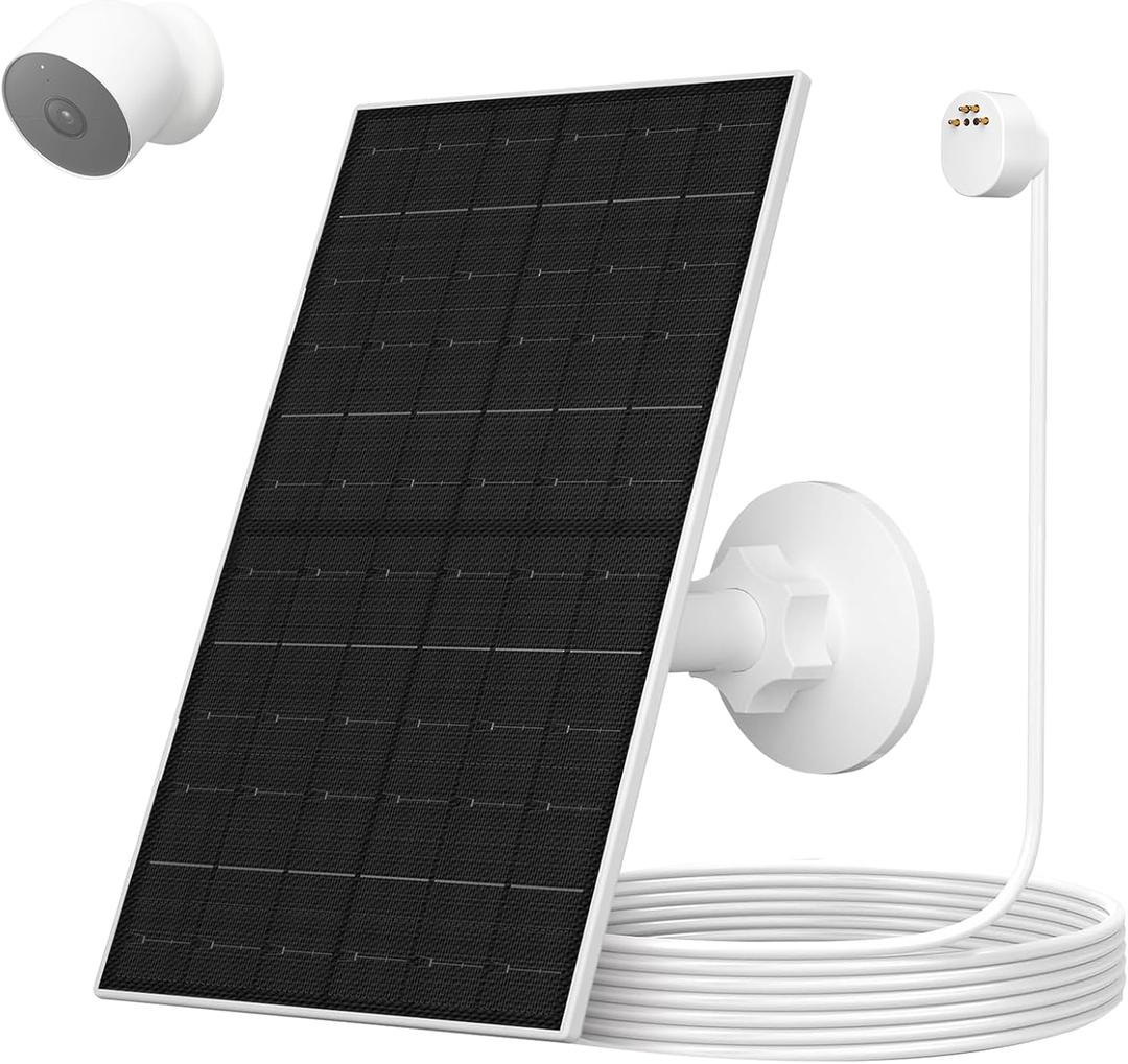 Zivif Solar Panel for Google Nest Camera, Solar Power Charger for Nest Cam Indoor & Outdoor(Battery Version), Solar Charger with IP65 Waterproof 9.84Ft Charging Cable