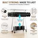 BELLAVENIR 620 Lbs Heavy Duty Rolling Clothes Rack, Double Rail