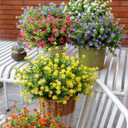 Artificial Flowers for Outdoors,12 Bundles UV Resistant Artificial Outdoor Flowers, Not-Fading Plastic Faux Flowers for Outdoor Planters for Home Garden Porch Yard Decor, White