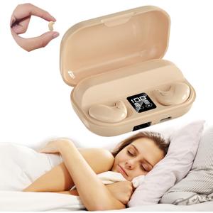 Nude Sleep Hidden Headphones Wireless Invisible Earbuds for Sleeping Sleep Tiny Earbuds for Side Sleepers Headphone to Sleep in Tiny Smallest Invisible Earbuds Earphones for Sleeping (Skin)