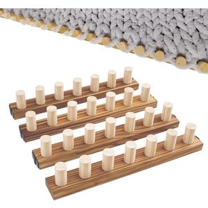 60" Chunky Knitting Loom Kit - Jumbo 60-inch Adjustable & Reusable Wood Frame for Extra Large Blankets, Scarves & Crafts, DIY Loom for Beginners with Bulky Yarn