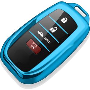 Tukellen for Toyota Key fob Cover Soft Key Shell Case for 2025 Camry 2019-2025 Land Cruiser,2021-2025 Sienna Venza Hilux Fortuner 2023-2025 Highlander Tundra Corolla bZ4X Prius 4/5/6 Buttons-Blue