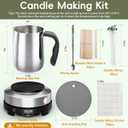 CasaCulina 2025 New Candle Making Kit with Hot Plate, Candle Making Supplies with Wax Melting Pot, Stirring Spoon, Anti-Scalding Pad, Candle Wicks, Wooden Wick Holders, Candle Making Pouring Pot