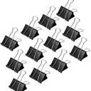 Amazon Basics Sturdy Binder Clips for Office Use, 144 Count (12 Pack of 12), Small, 0.75 in, Black