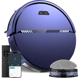 Robot Vacuum and Mop Combo, 8000Pa Strong Suction 2 in 1 Vacuum Robot with Mopping, with Schedule, Wi-Fi/App/Remote, Self-Charging, Slim, Ideal for Hard Floor, Pet Hair, Low-Pile Carpet