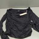 QINSEN Women Cowl Neck Long Sleeve T Shirts Double Lined Tight Fitted Crop Top (X-Large, Black)