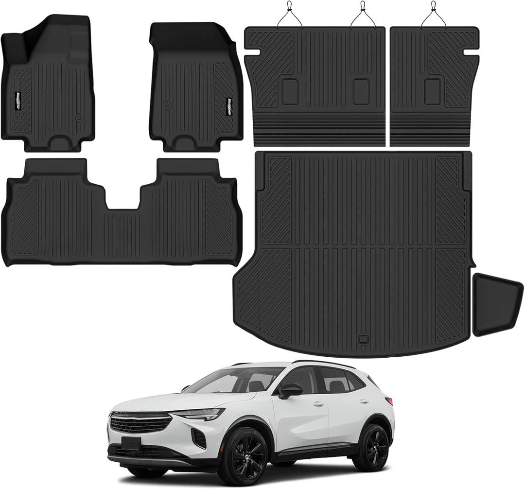 Floor Mats for 2024-2025 2026 Chevrolet Equinox EV, Trunk Mat and Backrest Mat All Weather TPE Protector for Chevy Equinox Accessories