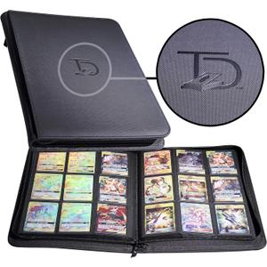TopDeck 500 Card Ringless Zip Binder Pro - 9-Pocket Pages Side Load Sleeve TCG Storage Portfolio, Compatible with Pokemon, Yu-Gi-Oh, One Piece, MTG, Comic Trading Collectible Cards - Black