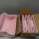 Small Storage Baskets for Organizing | Closet Organizer Bins | Shelf Toy Basket | Woven Rope Baskets | Cube Decorative Box | Shallow Basket | 13x8.5x5.1 | 3 Packs Pink