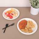 Aricsen 100 Pack 10 Inch Compostable Disposable Round Paper Plates, Natural White Biodegradable Sugarcane Bagasse PFAS-Free Eco-Friendly Dinner Plates for Party Wedding Picnic BBQ (100, 10 INCH)
