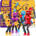 nutty toys Sensory Robot Toys 4pk - Top Pop Tubes Fidget 2026 for ADHD & Autism Ages 3 4 5 6 7 8 9 10 11 12, Best Kids Travel Idea, Unique Easter & Valentines Day Toddler, Tween, Girl & Boy Gifts