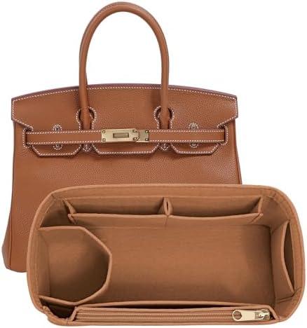 LOUKAYCCI Felt Purse Organizer insert for birkin 25 bag organizer Handbag Insert (EarthColor, BK25)