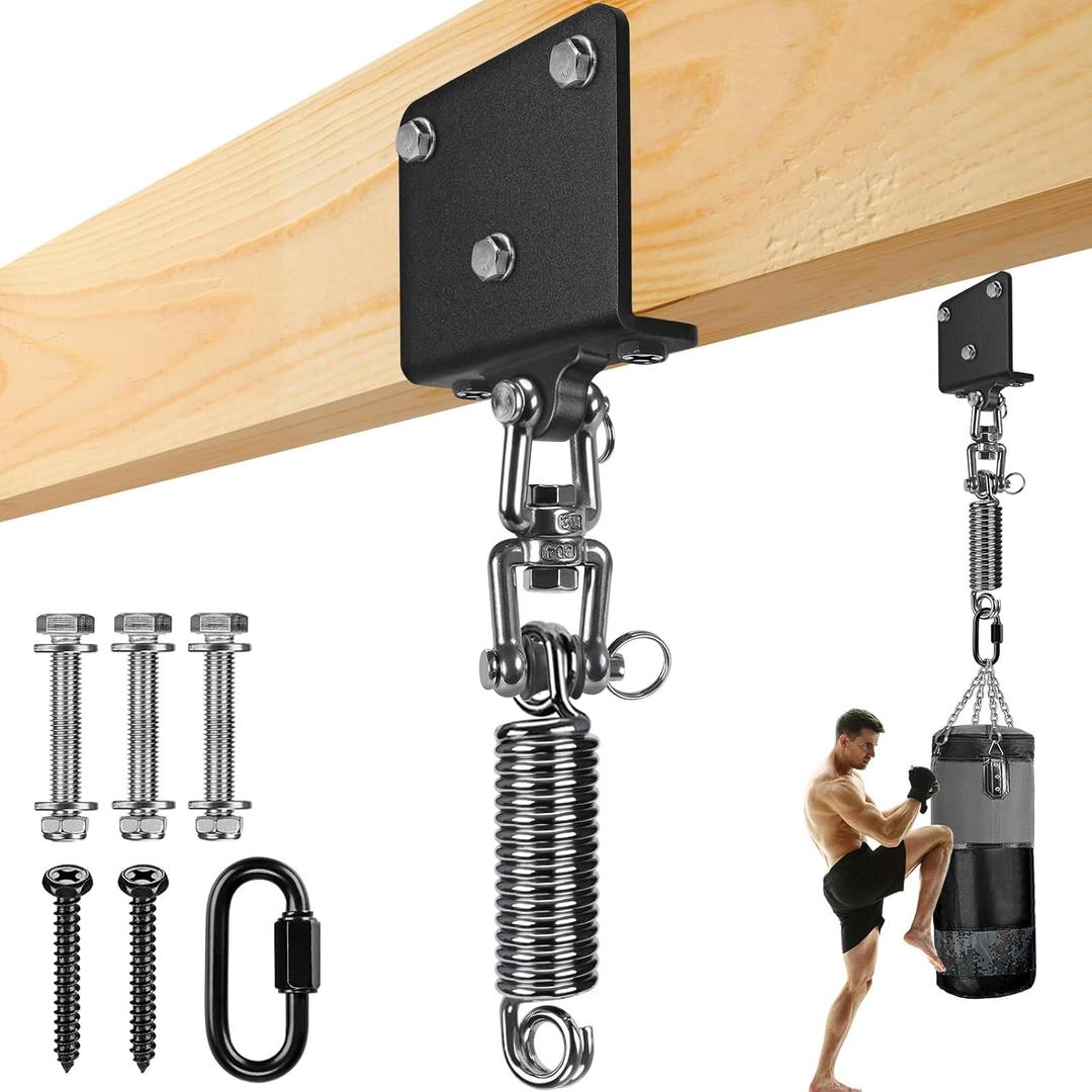 BeneLabel Punching Bag Hanger for Heavy Bag Beam Mount Hardware 360 Rotation Boxing Bag Ceiling Mount I-Beam Heavy Bag Hanger Beam Mount Hooks for Hanging Heavy Punching Bags