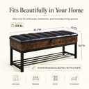 43.3'' Storage Bench with Shoe Rack, Tufted Entryway Bench, 43.3 x 19.7 x 16.5 inches