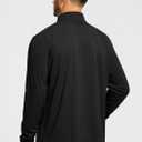 Obla Golf Quarter Zip Pullover for Men Mock Neck Sweatshirt Lightweight Sun Protection Men's Long Sleeve Golf Shirt (Black, M)