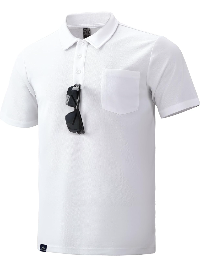 Haimont Men's Polo Shirts with Pocket Short Sleeve Quick Dry Moisture Wicking Golf Shirts Business Casual Work Polos 2XL