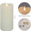TECHLONG Flameless Candles with Remote Timer, 3D Moving Flickering Flame Battery Operated Candles Lasting 1000+ Hours, 6" x 3" Ivory Real Wax Electric LED Pillar Candles, Set of 2