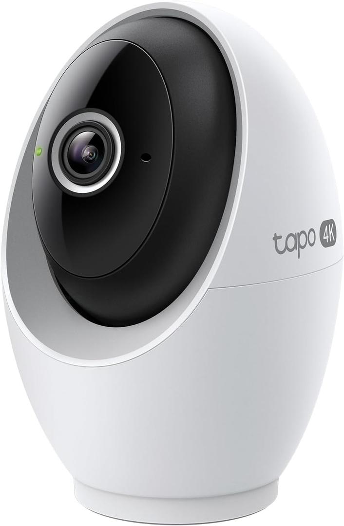 Tapo 4K Indoor Pan/Tilt Wired Security Camera - Works as a Baby Monitor, Person/Pet Detection, Facial Recognition, 360 AI Motion Tracking, Subscription-Free Local Storage or Optional Cloud, C260